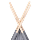 tipi til børn 120x120x150 cm med bærepose polyester grå
