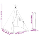 tipi til børn 115x115x160 cm med bærepose polyester grå