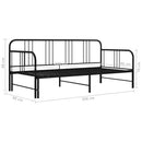 sengestel til udtrækssofa 90x200 cm metal sort