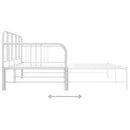 sengestel til udtræksseng 90x200 cm metal hvid
