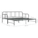 sengestel til udtræksseng 90x200 cm metal grå