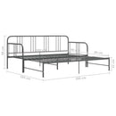 sengestel til udtræksseng 90x200 cm metal grå