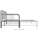 sengestel til udtræksseng 90x200 cm metal grå