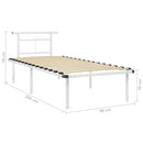 sengestel 90x200 cm metal hvid