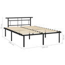 sengestel 140x200 cm metal sort