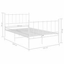 sengestel 120x200 cm metal hvid