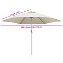 udskiftningsdug til parasol 300 cm sandfarvet