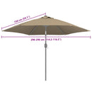 udskiftningsdug til parasol 300 cm gråbrun