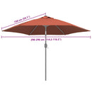 udskiftningsdug til parasol 300 cm terrakotta