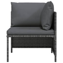 hjørnedel til sofa med hynder polyrattan grå