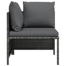 hjørnedel til sofa med hynder polyrattan grå