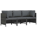 3-personers havesofa med hynder polyrattan grå
