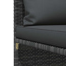 havesofasæt 4 dele med hynder polyrattan grå