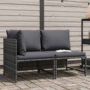 sofasæt 2 dele med hynder polyrattan grå