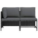 sofasæt 2 dele med hynder polyrattan grå