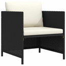 havesofa med hynder polyrattan sort
