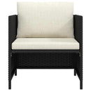 havesofa med hynder polyrattan sort