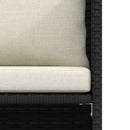 havesofa med hynder polyrattan sort