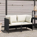 2-personers havesofa med hynder polyrattan sort