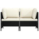 2-personers havesofa med hynder polyrattan sort