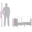 2-personers havesofa med hynder polyrattan sort