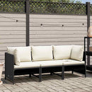 3-personers havesofa med hynder polyrattan sort