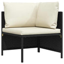 3-personers havesofa med hynder polyrattan sort