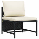 3-personers havesofa med hynder polyrattan sort