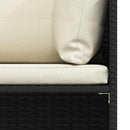 3-personers havesofa med hynder polyrattan sort