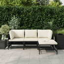 sofasæt til haven 4 dele med hynder polyrattan sort