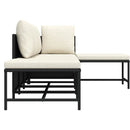 sofasæt til haven 5 dele med hynder polyrattan sort