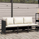 sofasæt til haven 3 dele med hynder polyrattan sort
