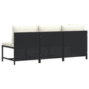 sofasæt til haven 3 dele med hynder polyrattan sort