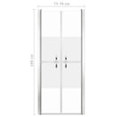 brusedør 76x190 cm delvist matteret sikkerhedsglas