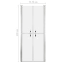 brusedør 76x190 cm matteret sikkerhedsglas