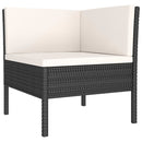 loungesæt til haven 9 dele med hynder polyrattan sort