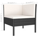loungesæt til haven 9 dele med hynder polyrattan sort