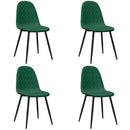 spisebordsstole 4 stk. velour mørkegrøn