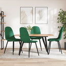 spisebordsstole 4 stk. velour mørkegrøn