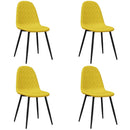 spisebordsstole 4 stk. velour sennepsgul