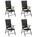havestole 4 stk. polyrattan sort