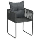 havestole 4 stk. med puder polyrattan sort