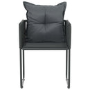 havestole 4 stk. med puder polyrattan sort