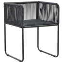 havestole 4 stk. med puder polyrattan sort