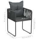 havestole 4 stk. med puder polyrattan sort