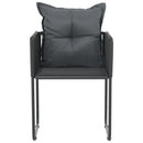 havestole 6 stk. med puder polyrattan sort