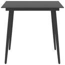 havebord 80x80x74 cm stål og glas sort