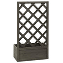 plantekasse med espalier 50x25x90 cm massivt fyrretræ grå