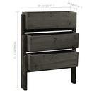 foldbar plantekasse 60x14x75 cm massivt fyrretræ grå