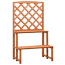 plantestativ med espalier 70x42x120 cm massivt fyrretræ orange
